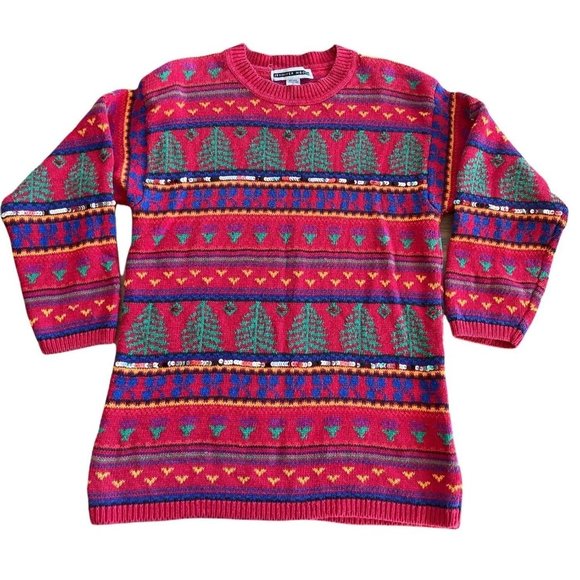 Jennifer Moore Sweaters - Vintage Christmas Sweater Long Tunic size Medium Jennifer Moore 80s